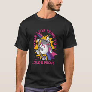 Proud Sheep With Bisexual Pride Flag Never Stop B T-Shirt