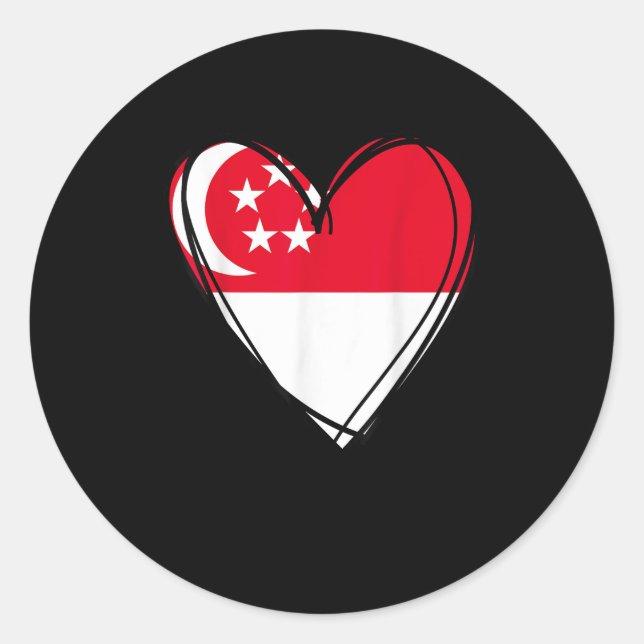 Proud Singarean Boy Girl Aunt Dad Mom Singare Flag Classic Round Sticker (Front)