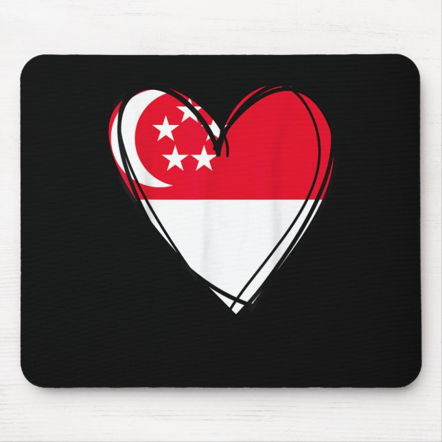 Proud Singarean Boy Girl Aunt Dad Mom Singare Flag Mouse Pad (Front)