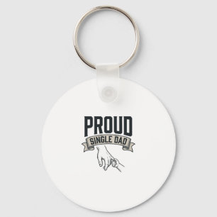 Proud Single Dad Vintage Engraving Shirt Design_1 Keychain