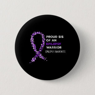 Proud Sis Of An Epilepsy Warrior Epilepsy Awarenes 2 Inch Round Button