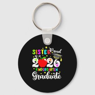 Proud sister of 2026 kindergarten graduate mothers keychain