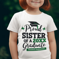 Proud Sister of a 2022 graduate black green cap T-
