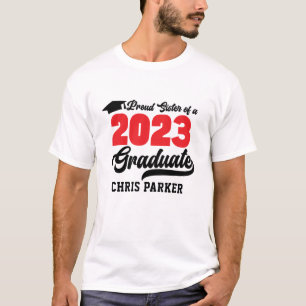 Proud Sister of a 2023 Graduate Modern Red Bold T-Shirt