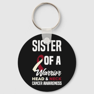 Proud Sister Of A Warrior Head Neck Cancer Keychain
