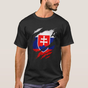 Proud Slovakian  Torn Ripped Slovakia Flag T-Shirt