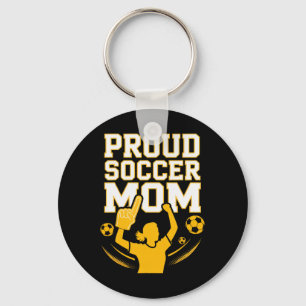 Proud Soccer Mom Cheerful Fan Support For Moms _3 Keychain