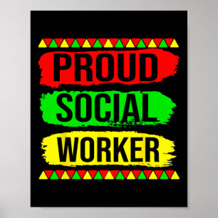 Proud Social Worker Black History Month Pride Afri Poster