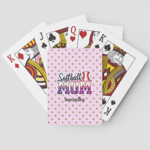 Proud Softball Mom Life Playing Cards