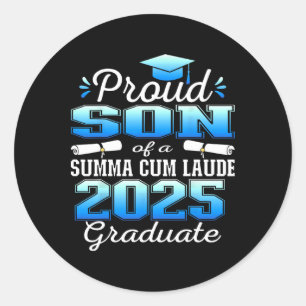 Proud Son 2025 Summa Cum Laude Cl 2025 Graduate Classic Round Sticker