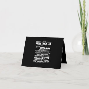 Proud Son Of A Crazy Mother In Law Gift Son Mom Card