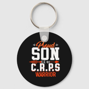 Proud Son Of A Crps Warrior Month Orange Ribbon  Keychain