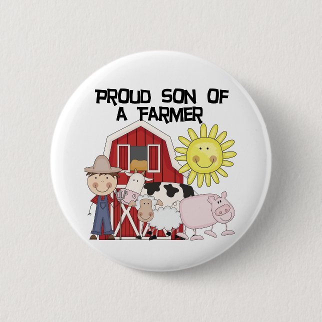Proud Son of a Farmer Tshirts and Gifts 2 Inch Round Button (Front)