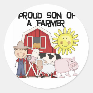 Proud Son of a Farmer Tshirts and Gifts Classic Round Sticker