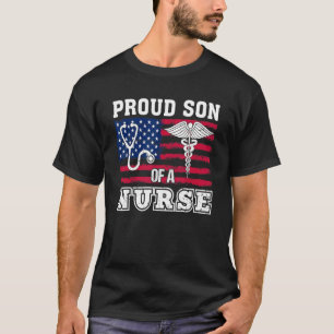 Proud Son Of A Nurse Scrub Heart Stethoscope Rn Nu T-Shirt