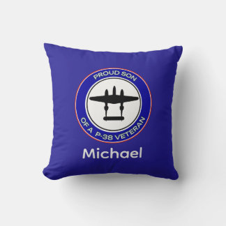 Proud Son of a P-38 Veteran Throw Pillow