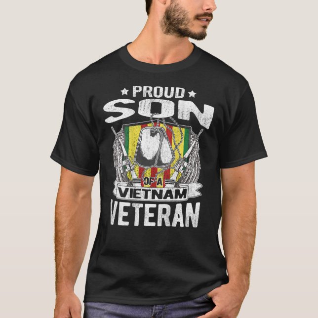  Proud Son Of A Vietnam Veteran Military Veterans T-Shirt (Front)