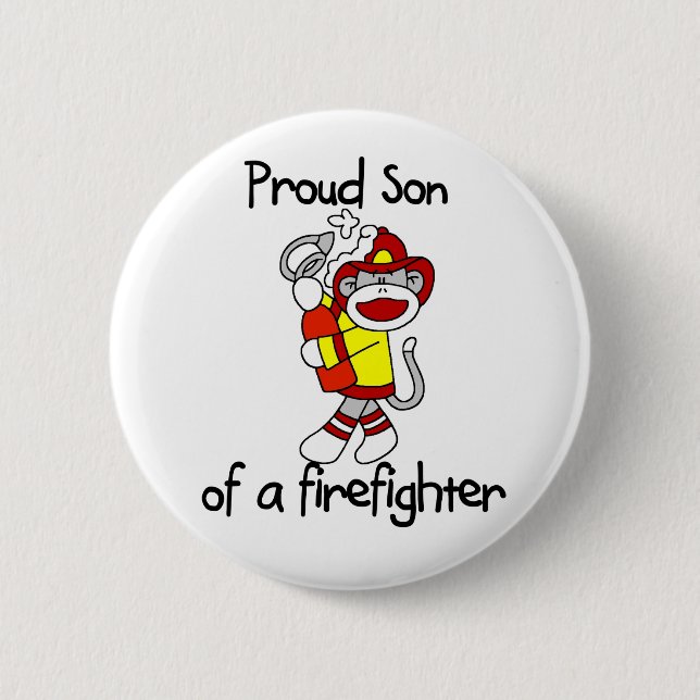 Proud Son of Firefighter 2 Inch Round Button (Front)