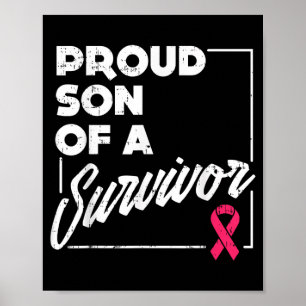 Proud son of survivor shirt breast cancer support poster