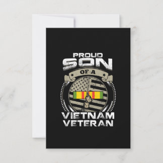 Proud Son of Vietnam Veteran American Flag Fathers RSVP Card