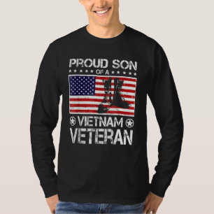 Proud Son Of Vietnam Veteran Us Flag T-Shirt