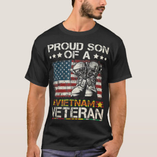 Proud Son Of Vietnam Veteran US Flag  T-Shirt