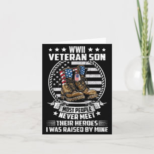 Proud Son of WWII Veteran World War 2 Vet Flag US Card