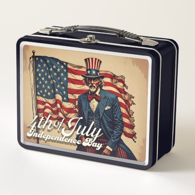 Proud Soul of the 4th of July Metal Lunch Box (Front)