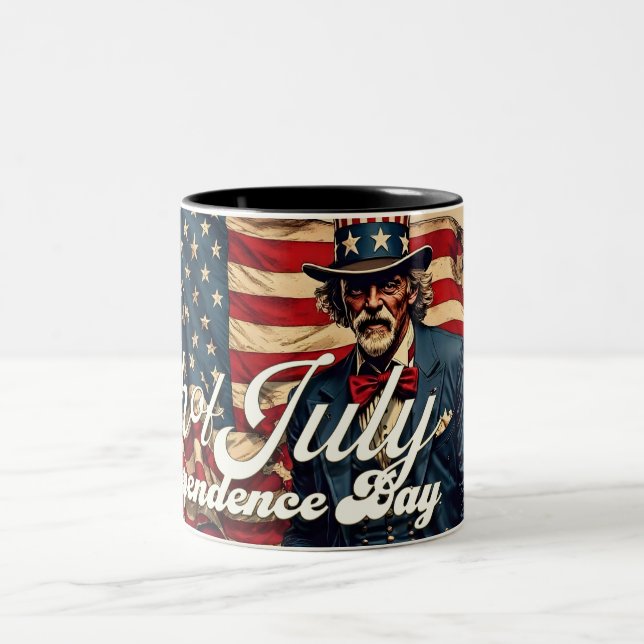Proud Soul of the 4th of July Two-Tone Coffee Mug (Center)