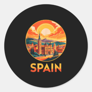 Proud spain vacation country favourite cheer classic round sticker