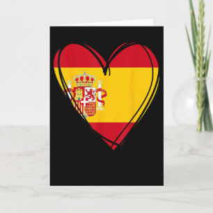 Proud Spanish Boy Girl Aunt Dad Mom Spain Flag Hea Card