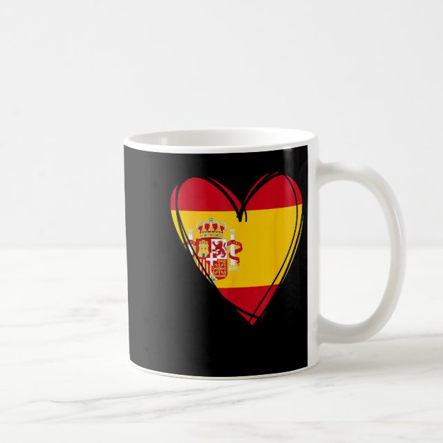 Proud Spanish Boy Girl Aunt Dad Mom Spain Flag Hea Coffee Mug (Right)
