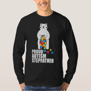 Proud Stepfather Bear Autism Awareness T Shirt Lov