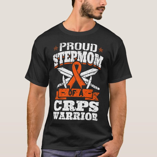 Proud Stepmom Of A CRPS Warrior RSD Awareness Ribb T-Shirt (Front)