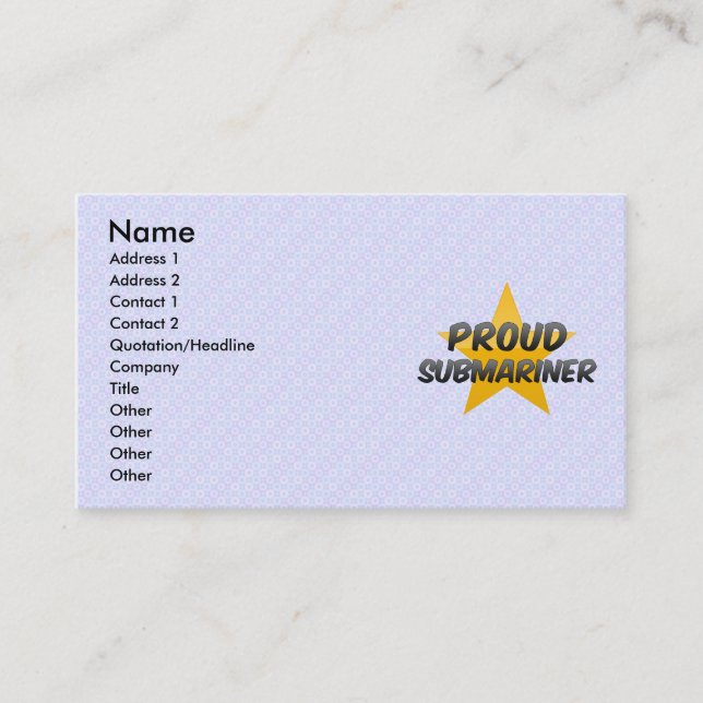 Proud Submariner Business Card (Front)