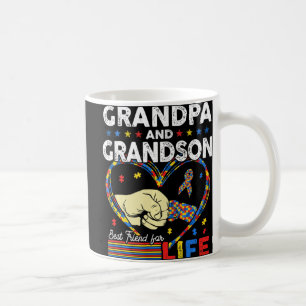 Proud Support Autism Grandpa And Grandson Autism A Coffee Mug
