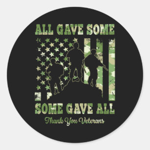 Proud Supporters Of Veterans And Patriots Classic Round Sticker