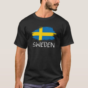 Proud Sweden Flag Elegant Patriotic Swedish Flag T-Shirt