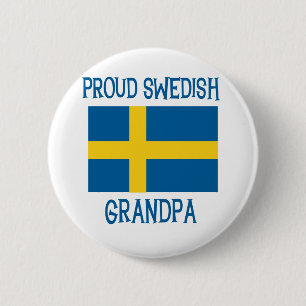 Proud Swedish  Grandpa 2 Inch Round Button