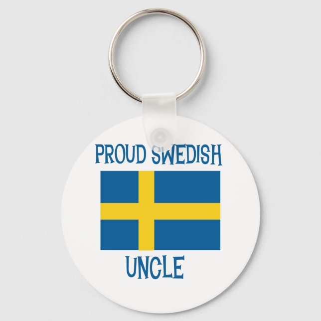 Proud Swedish Uncle Keychain (Front)