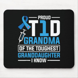 Proud T1d Grandma Grandparent Type 1 Diabetes Mouse Pad
