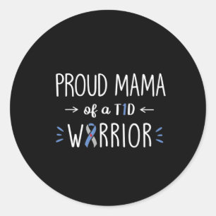 Proud T1D Mom Of Son Diabetes Awareness Diabetic Classic Round Sticker