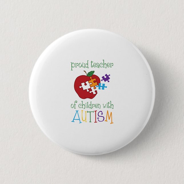 Proud Teacher 2 Inch Round Button (Front)