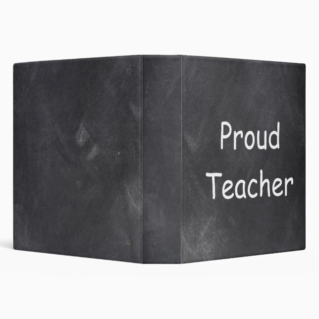 Proud Teacher Chalkboard Design Gift Idea Binder (Background)
