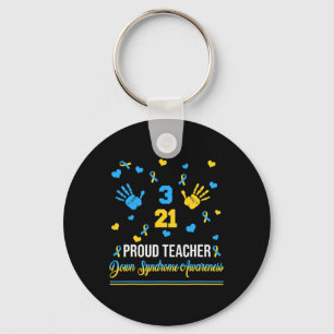 Proud Teacher Down Syndrome Awareness Day March 21 Keychain