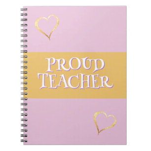Proud Teacher Pink Custom Notebook