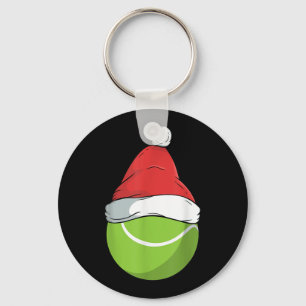 Proud Tennis Santa Hat Christmas Smash Badminton Keychain