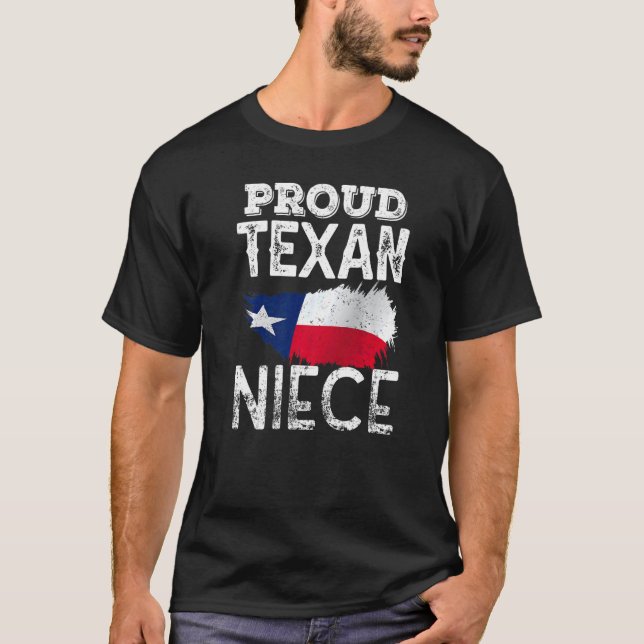 Proud Texan Niece Patriotic Pride Texas Cute T-Shirt (Front)