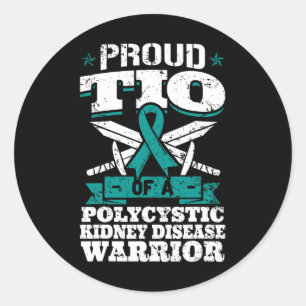 Proud Tio Of A Polycystic Kidney Disease Warrior U Classic Round Sticker