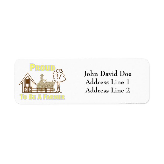 Proud To Be A Farmer Return Address Labels (Front)
